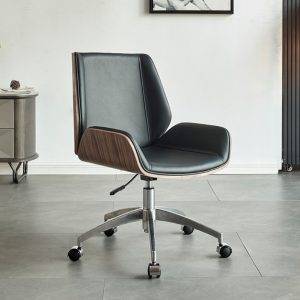 Silla ejecutiva giratoria Oris de PU color negro