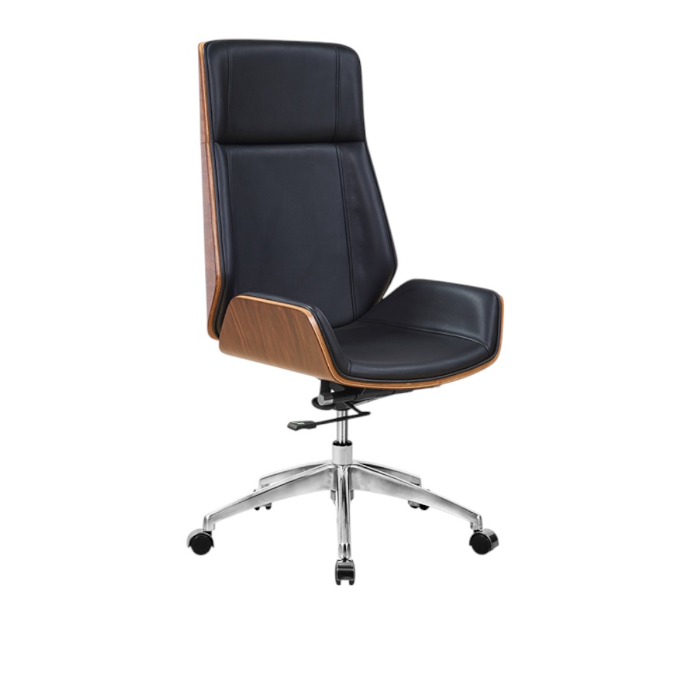 Silla de oficina giratoria Oris black/wood