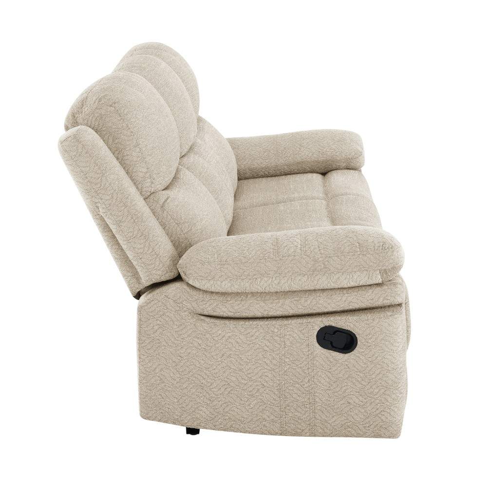 Reclinable manual triple c/portavasos Ivonny de tapiz beige