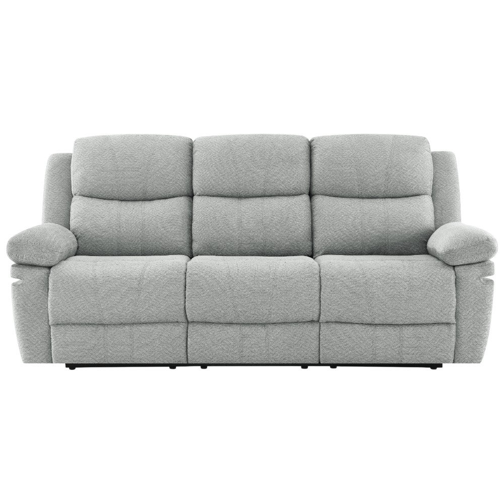 Reclinable manual triple c/portavasos Ivonny de tapiz gris