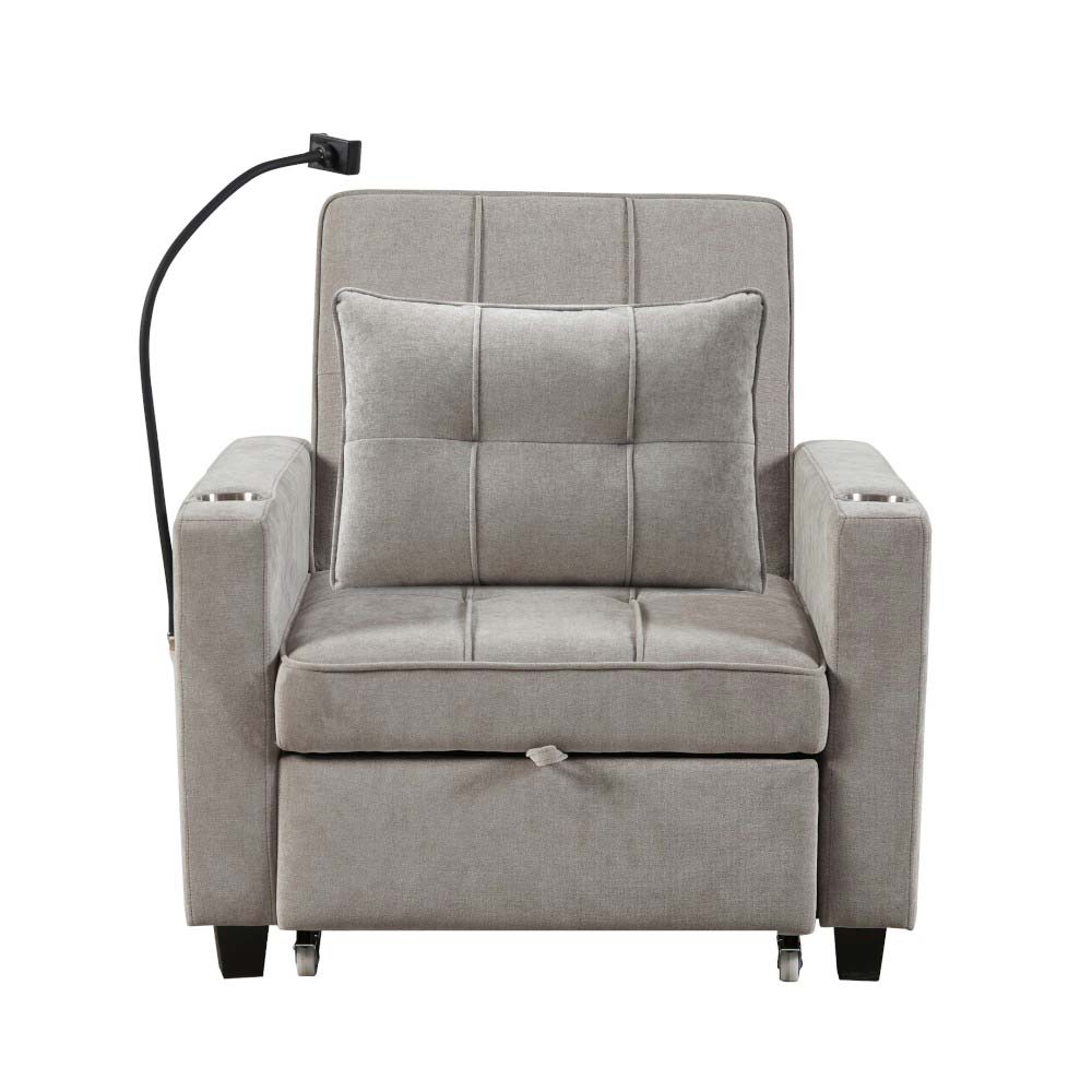 Butaca cama Jay pull out de tapiz gris