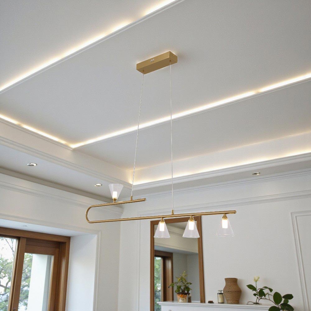 Lámpara LED colgante Tammy dorada luz cálida 12W