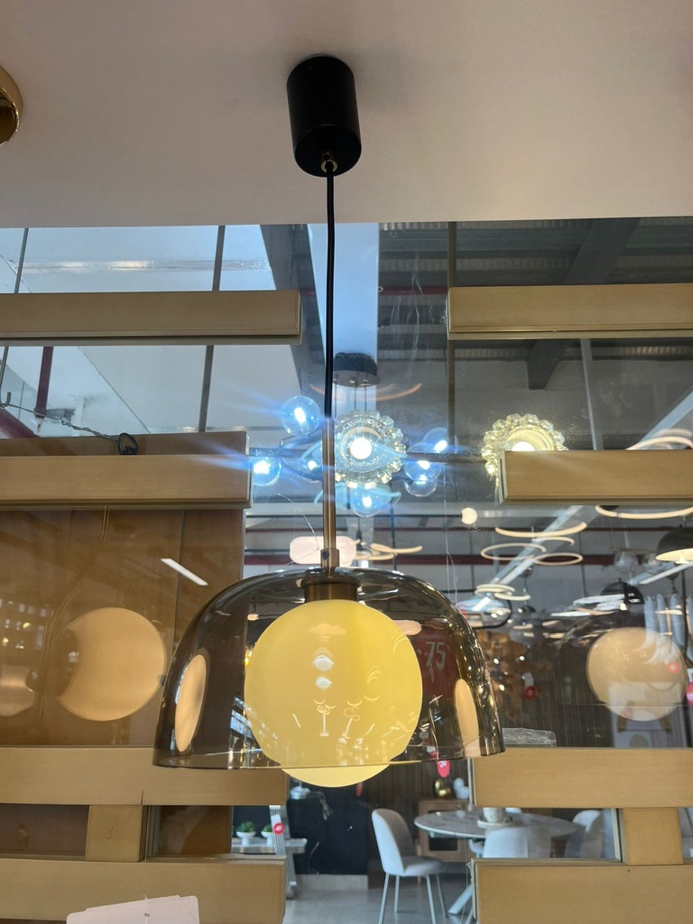 Lámpara colgante G9 Ivonny negro/dorado PS smoke