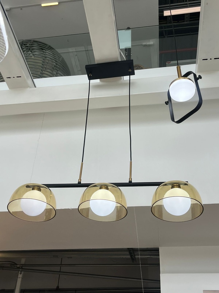 Lámpara colgante 3xG9 Ivonny negro/dorado PS ámbar