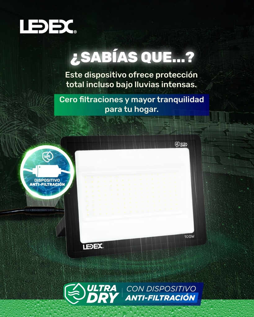 Proyector LED 30W 6000K Con Dispositivo Antifiltracion