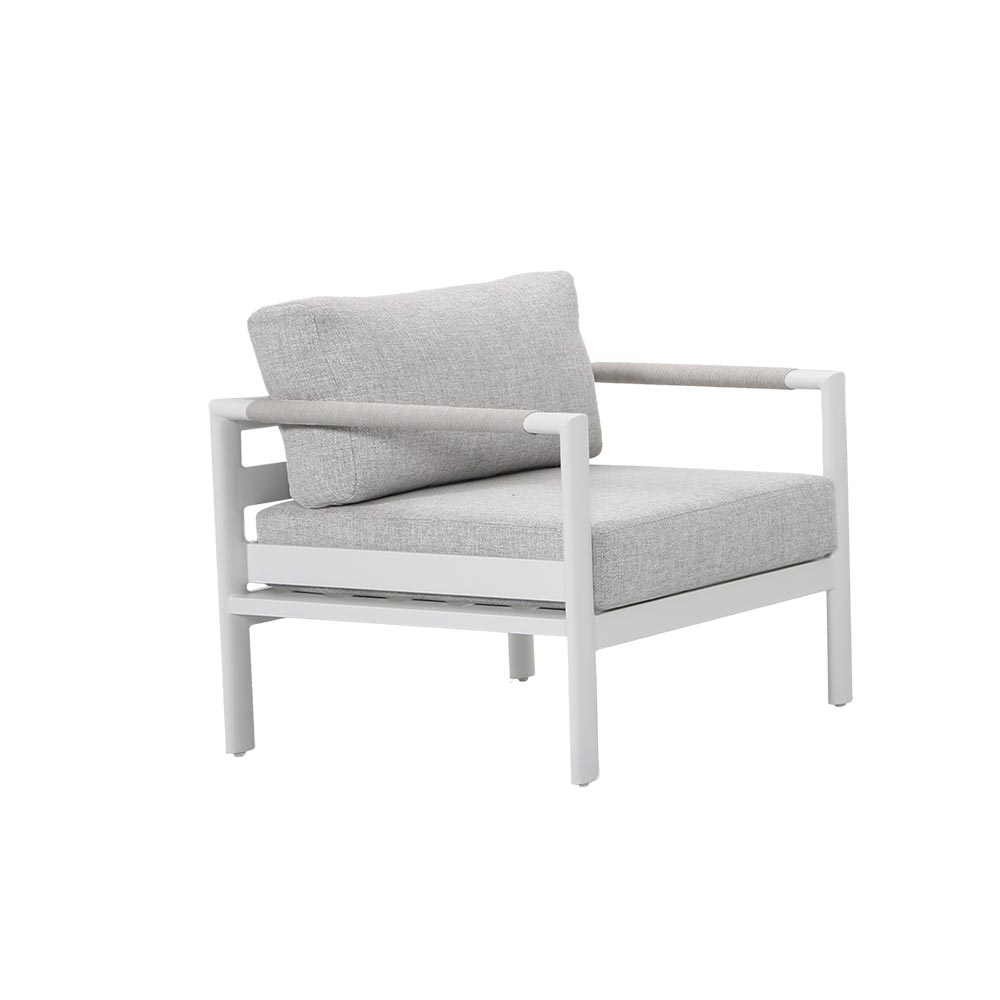 Set sala de exterior Eva de 4pcs de aluminio blanco hueso