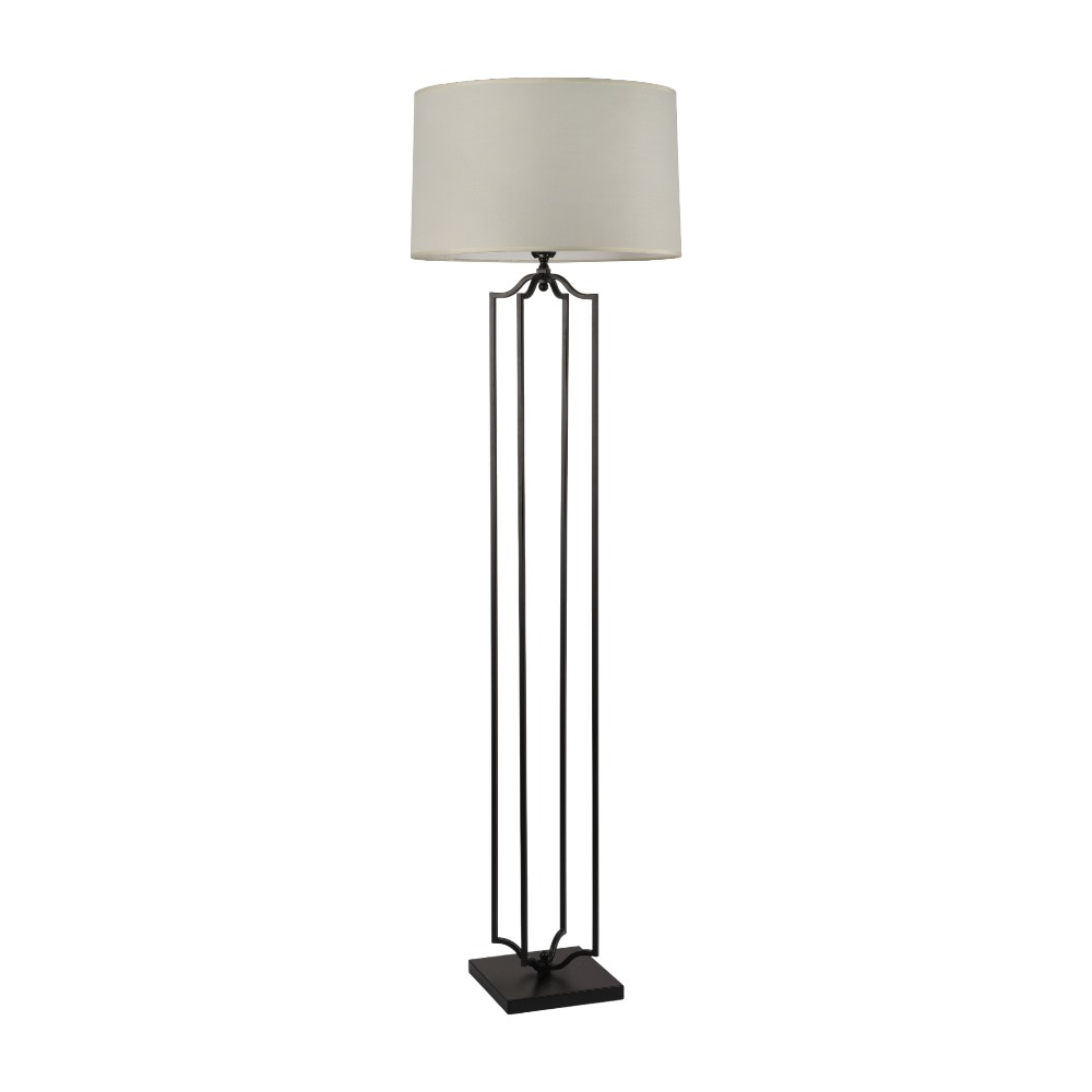 Lámpara de pedestal Serelia metal negro 1XE27