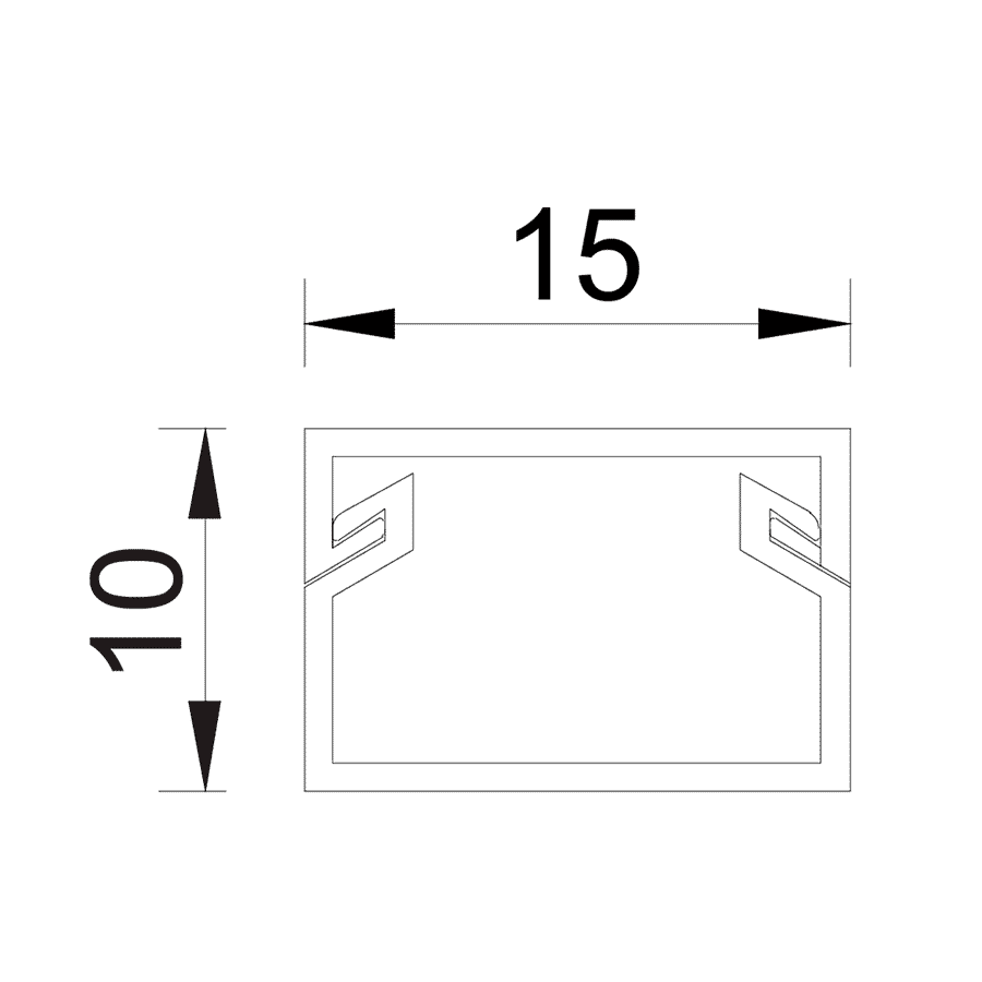 Canaleta PVC 15x10mm blanca con adhesivo KONEX