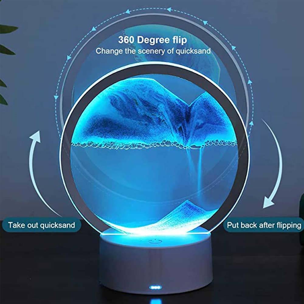 Lámpara de arena movediza con luz LED RGB