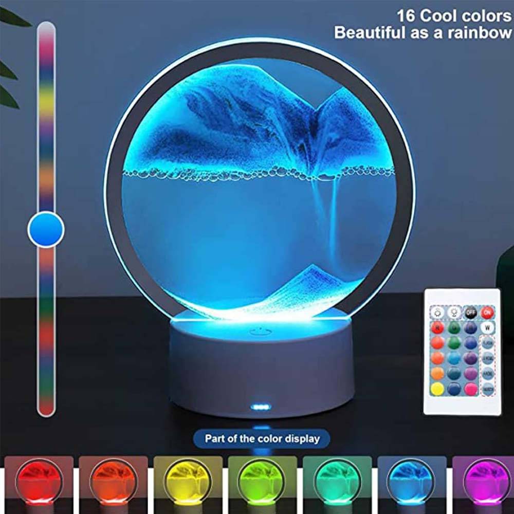 Lámpara de arena movediza con luz LED RGB