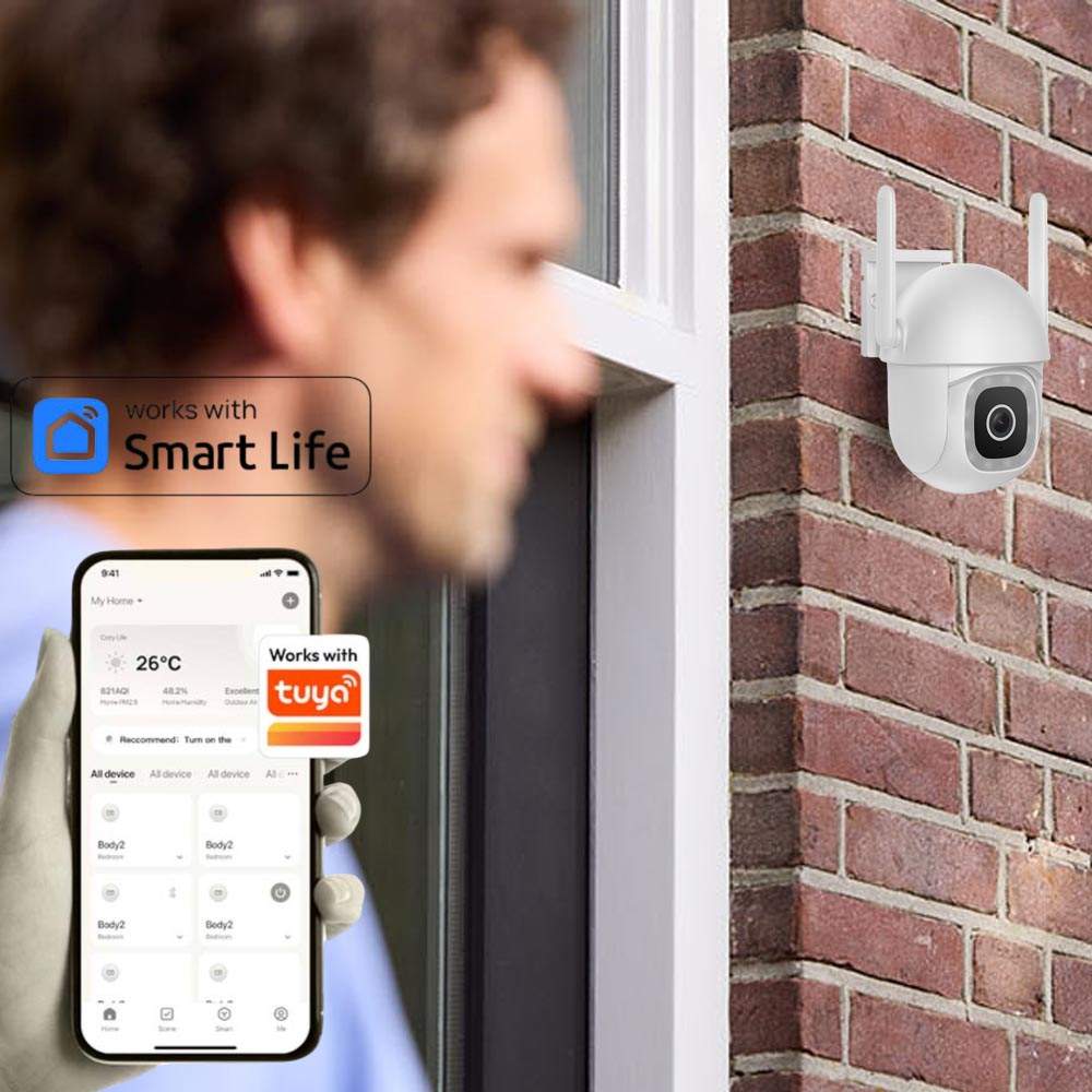 Cámara WiFi ethernet motorizada 360° 5MP IP65