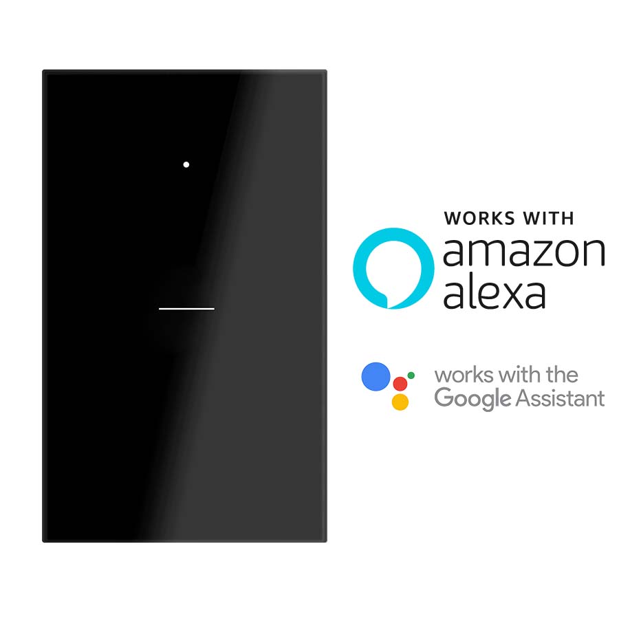Interruptor WiFi simple negro compatible c/Alexa y Google