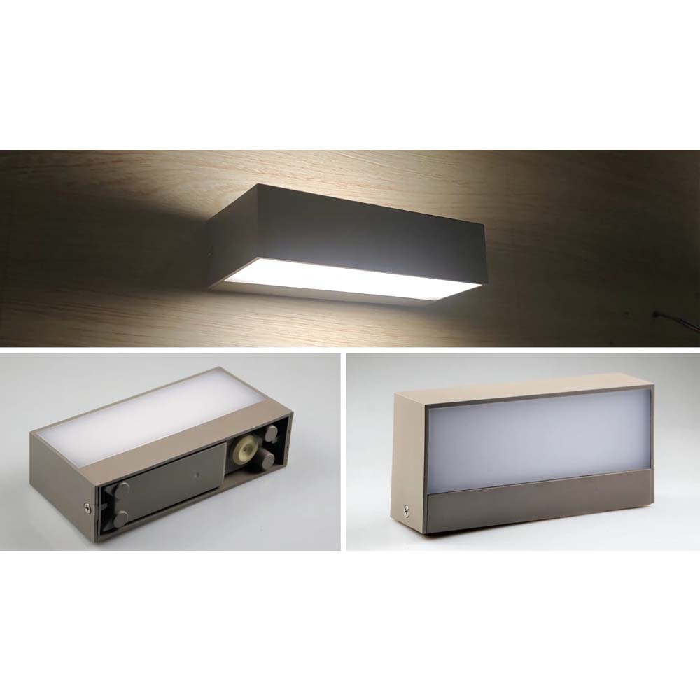 Aplique de pared G9 up&down rectangular negro IP65