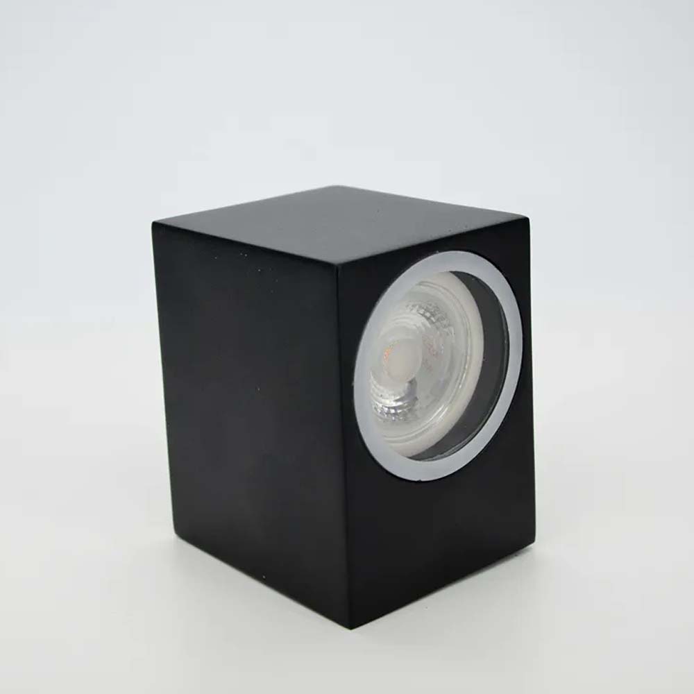Aplique de pared GU10 Cuadrado negro IP54