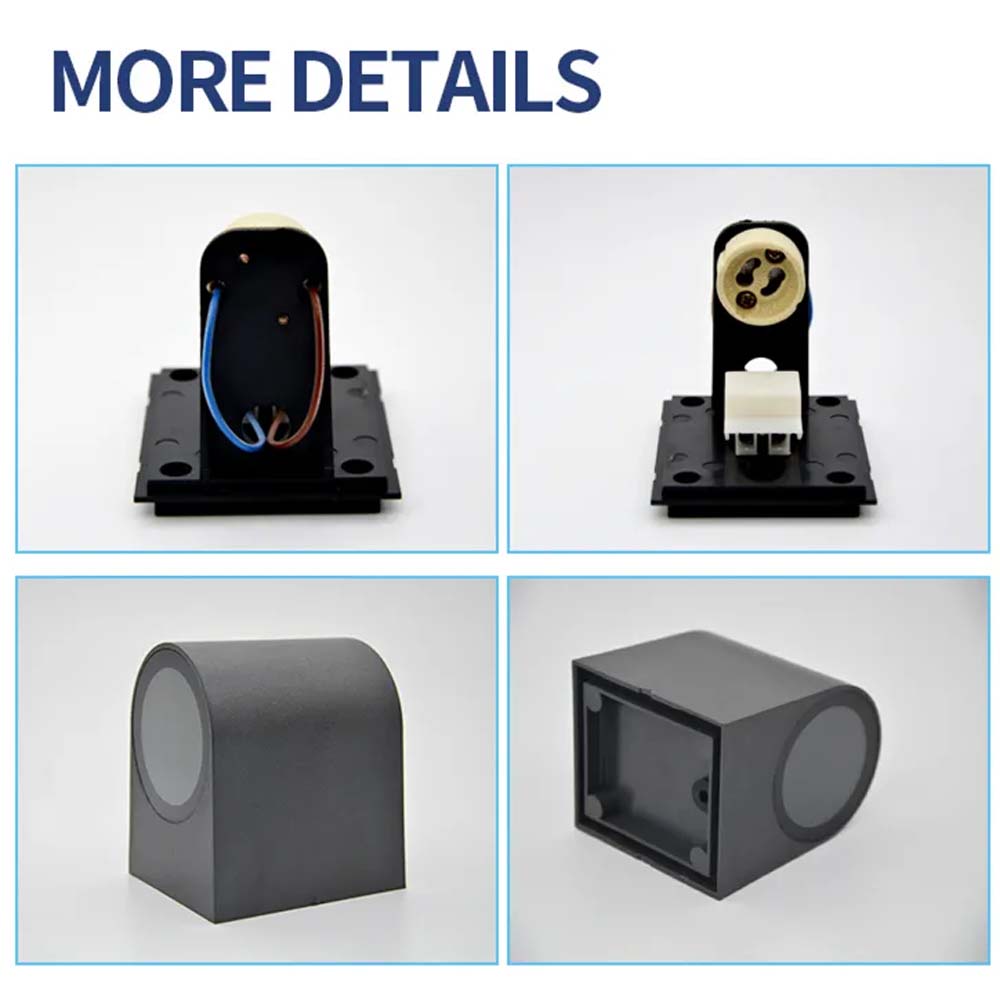 Aplique de pared GU10 Redondeado negro IP54