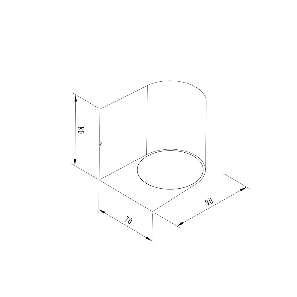 Aplique de pared GU10 Redondeado negro IP54
