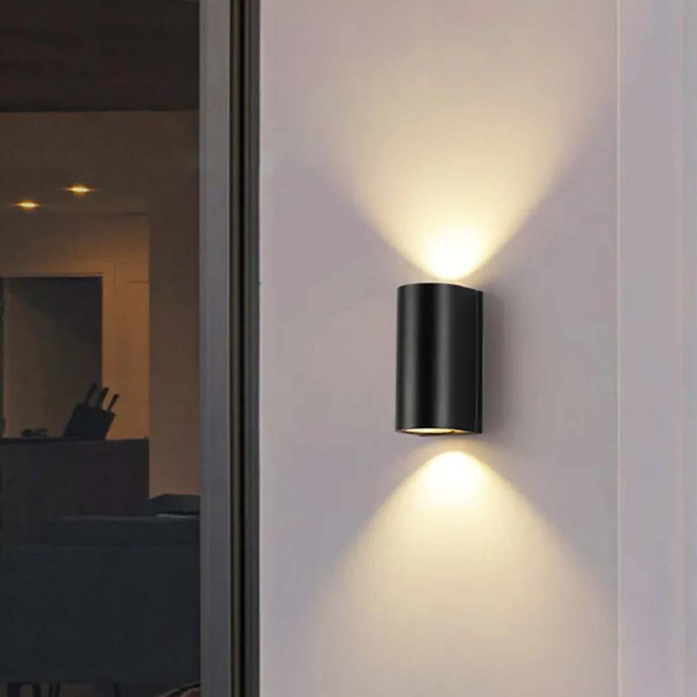Aplique de pared 2xGU10 up&down redondeado negro IP54