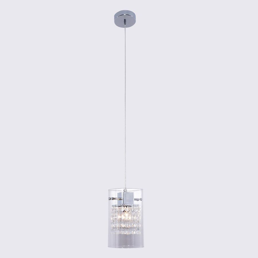Lámpara colgante E14 Wren cromada cristal