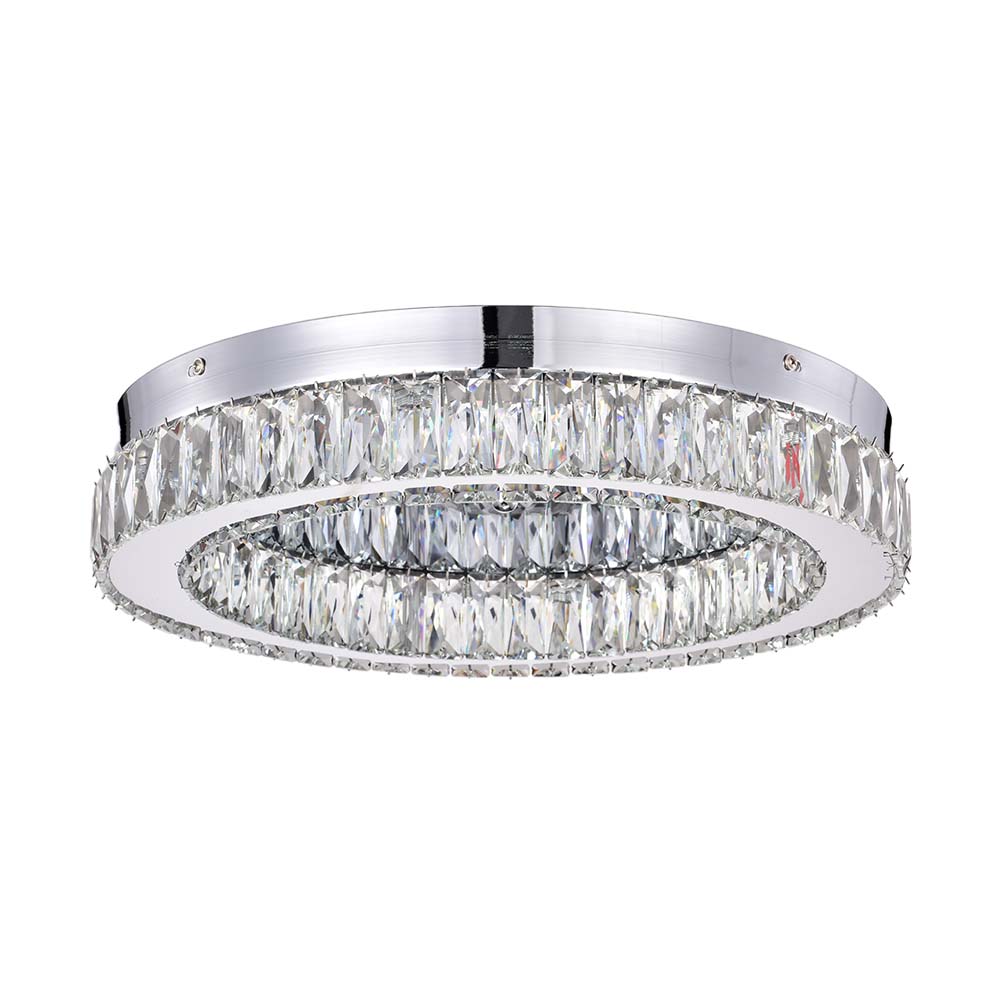 Lámpara LED de techo redonda Hansen de cristal chrome c/3CCT