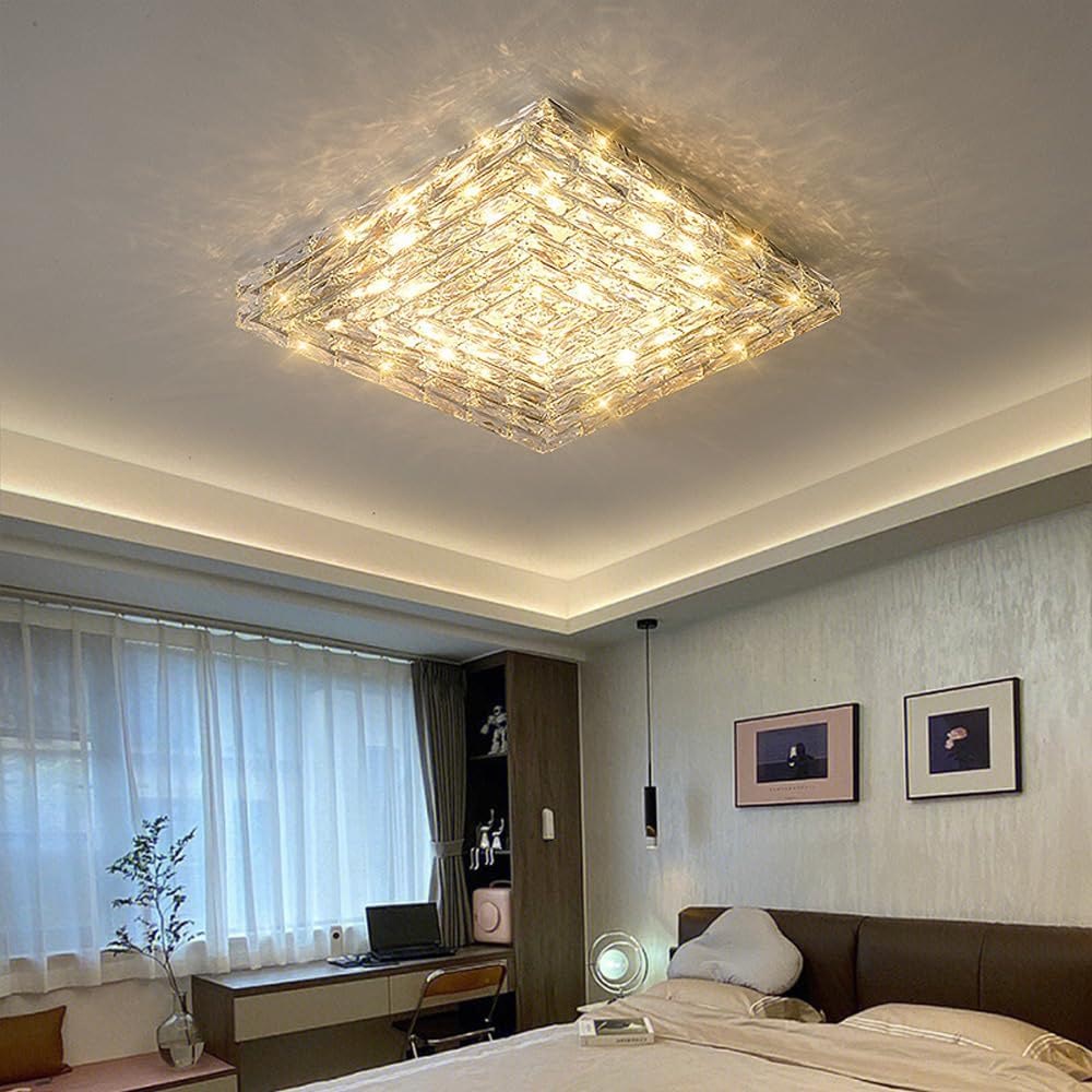 Lámpara LED de tumbado Joss gold con cristales K9 3CCT