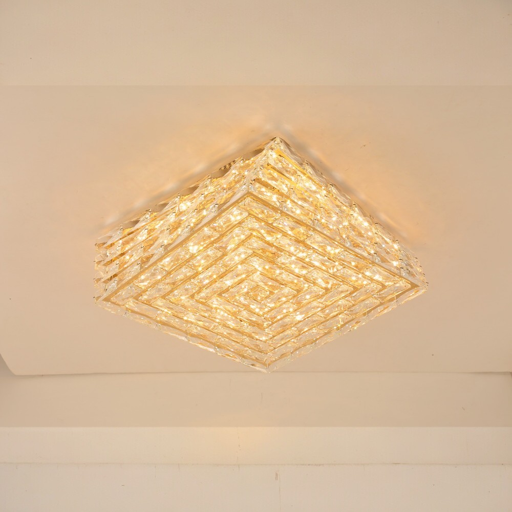 Lámpara LED de tumbado Alessia gold con cristales K9 3CCT