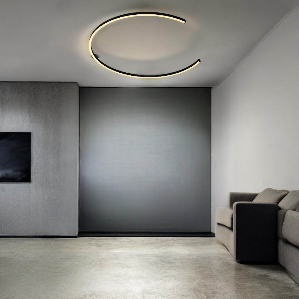 Lámpara LED de tumbado Eclipse black con luz cálida 30W