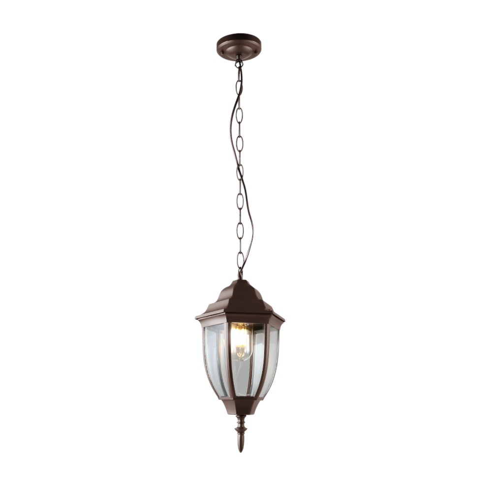 Lámpara colgante farol exterior café IP44