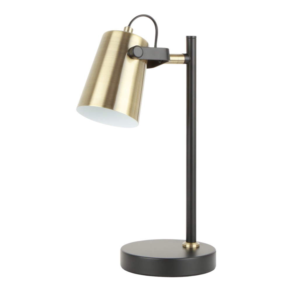 LAMPARA DE ESCRITORIO LUCCA DE METAL BRASS/NEGRO 1L E27 21X14X33 CM
