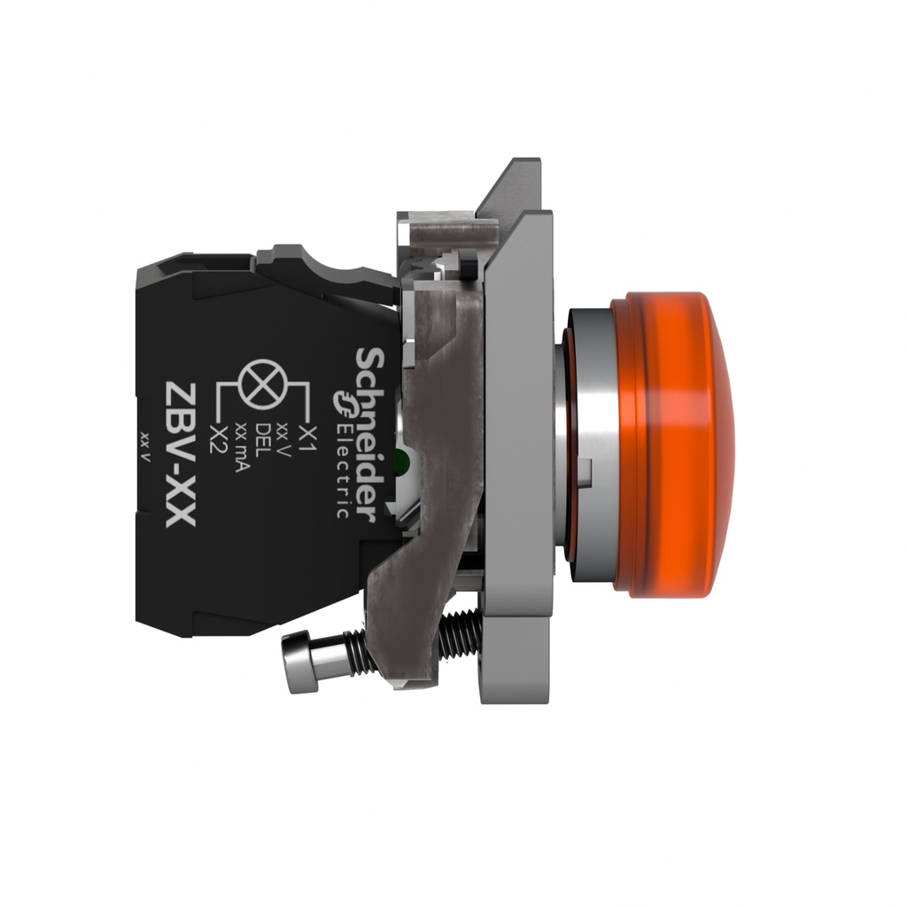 Luz piloto redonda amarillo Ø22mm 24V IP65 XB4BVB5