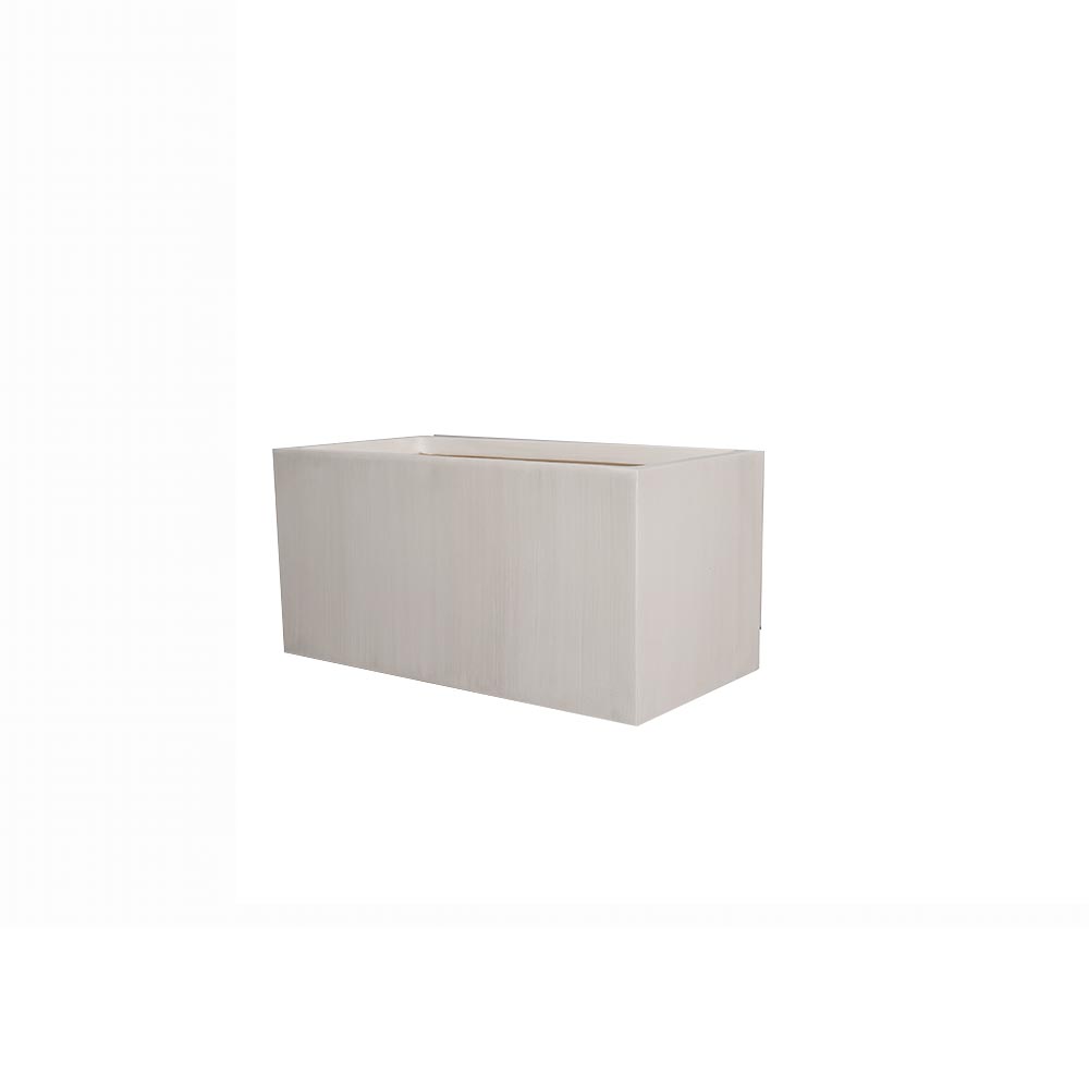 Macetero rectangular de fibra mineral off whitte 60x30cm