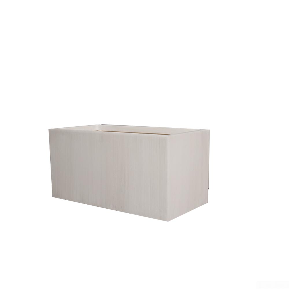 Macetero rectangular de fibra mineral off whitte 80x37cm
