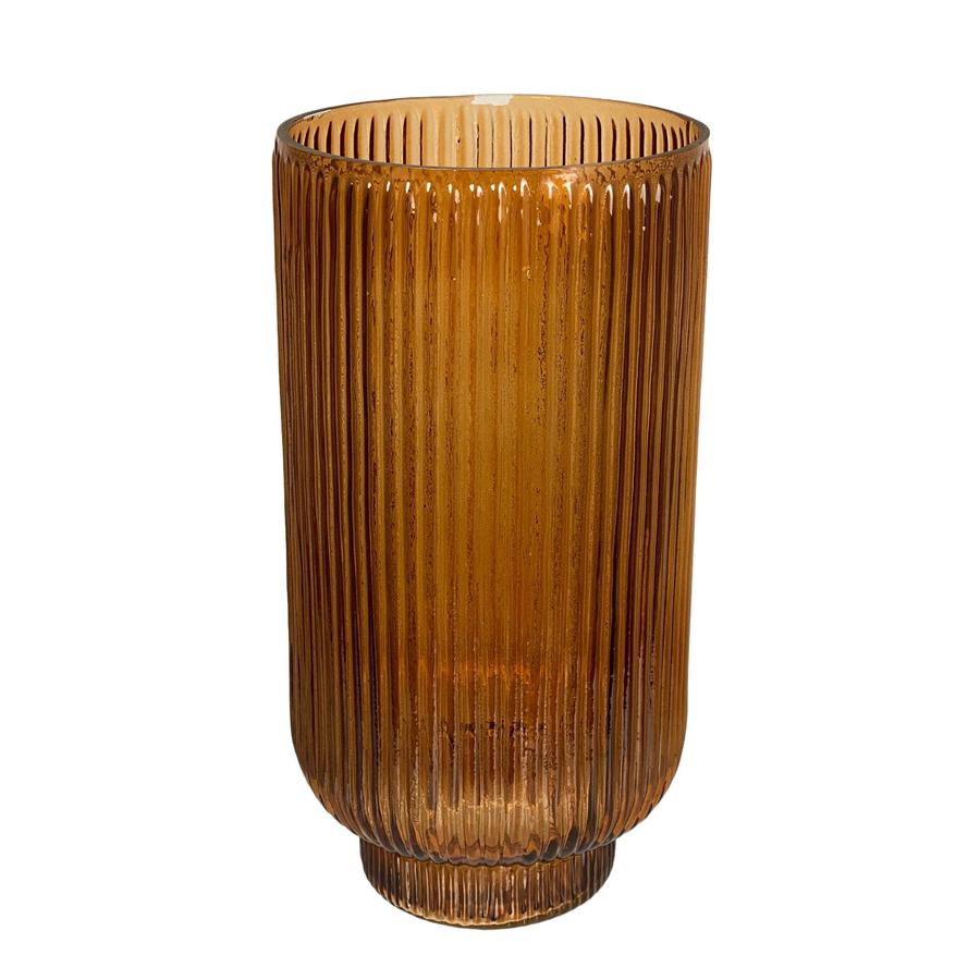 Florero Atardecer de vidrio ámbar 27cm