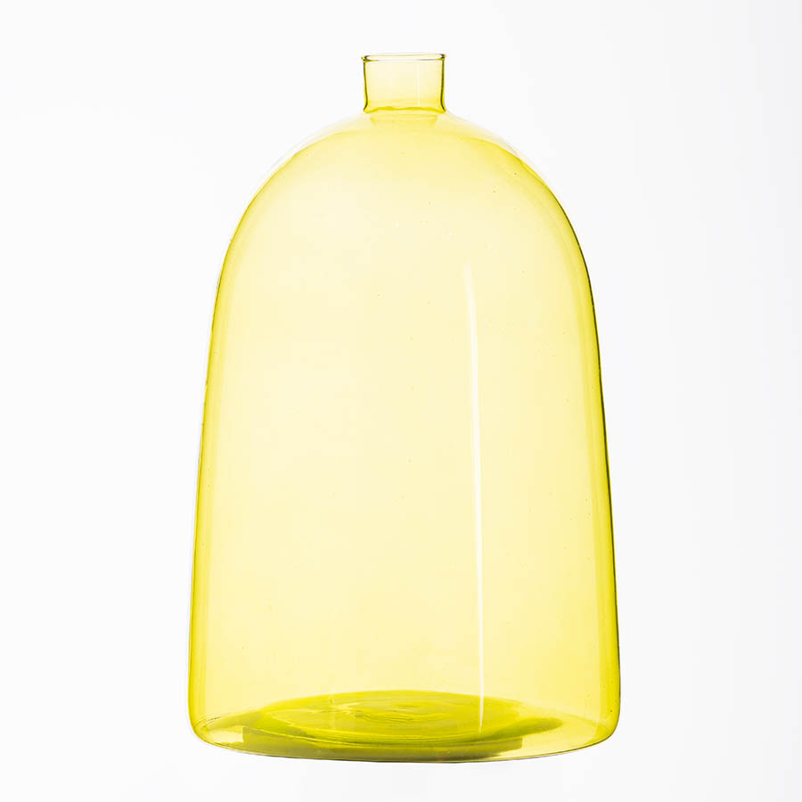 Florero Bernardino de vidrio verde 19cm