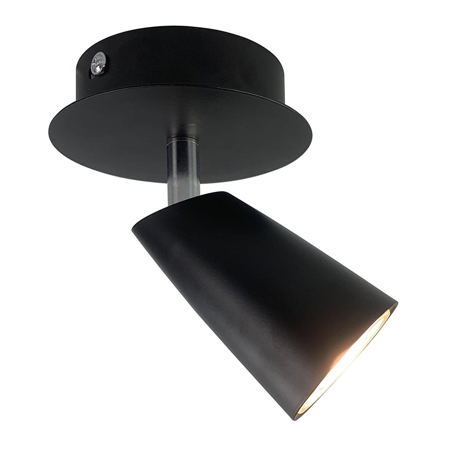 Spot dirigible Gary negro para foco GU10