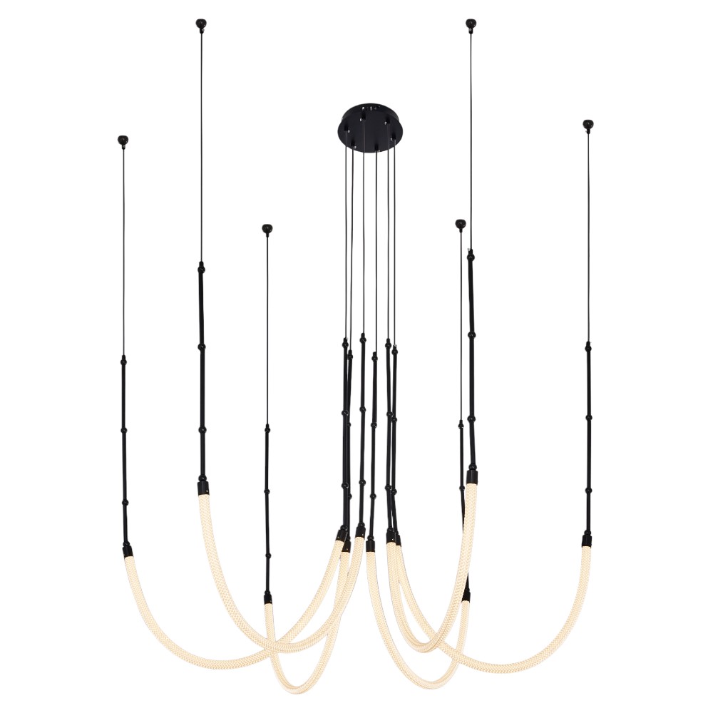 Lámpara LED colgante Medusa 160 black con luz cálida 72W