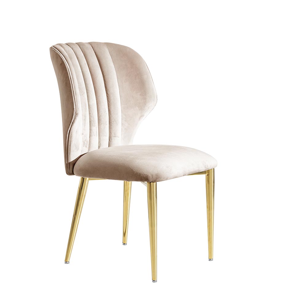 Silla de comedor sin brazos Amadea de velvet beige