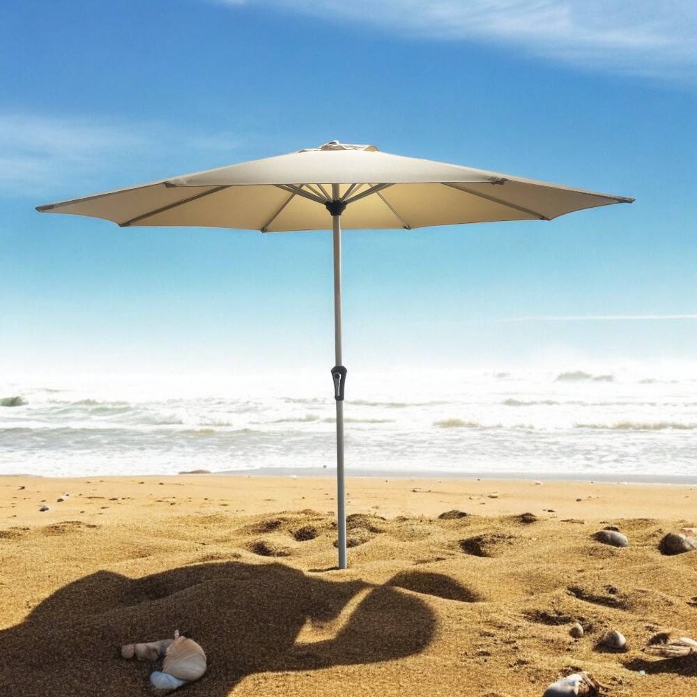 Parasol Ø2.7m taupe con manivela