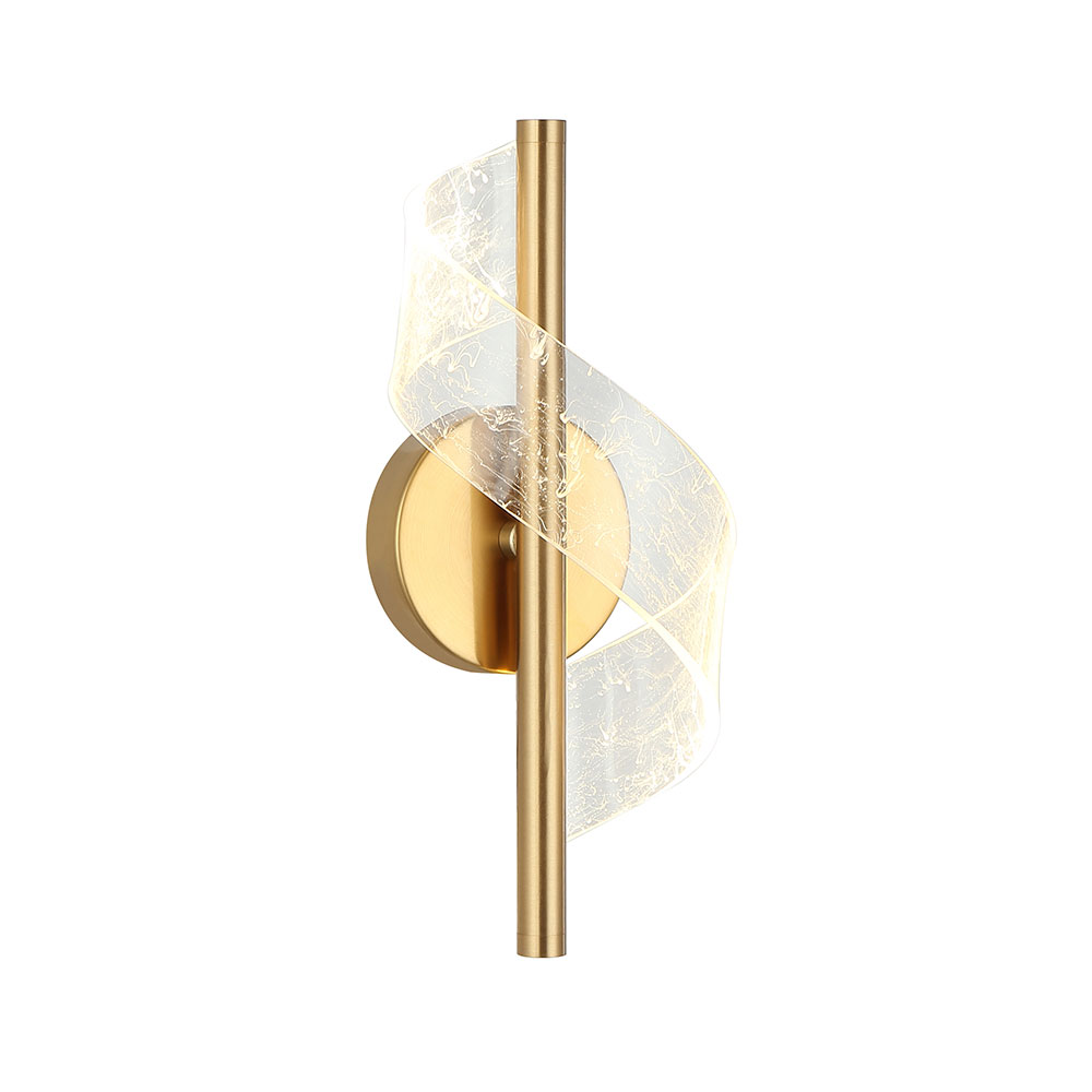 Aplique de pared led Leaft color dorado
