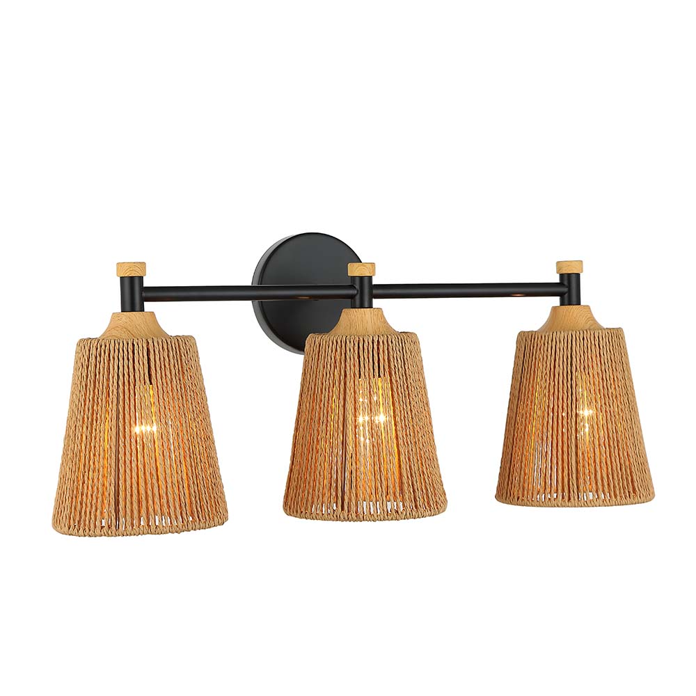 Aplique de pared 3xE27 Wander de cuerda natural