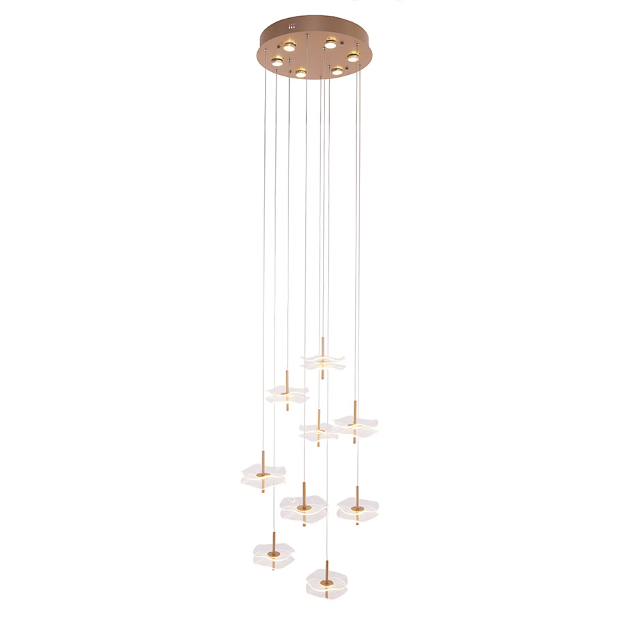 Lámpara led + 6XGU10 doble altura Medusa 300 luz cálida