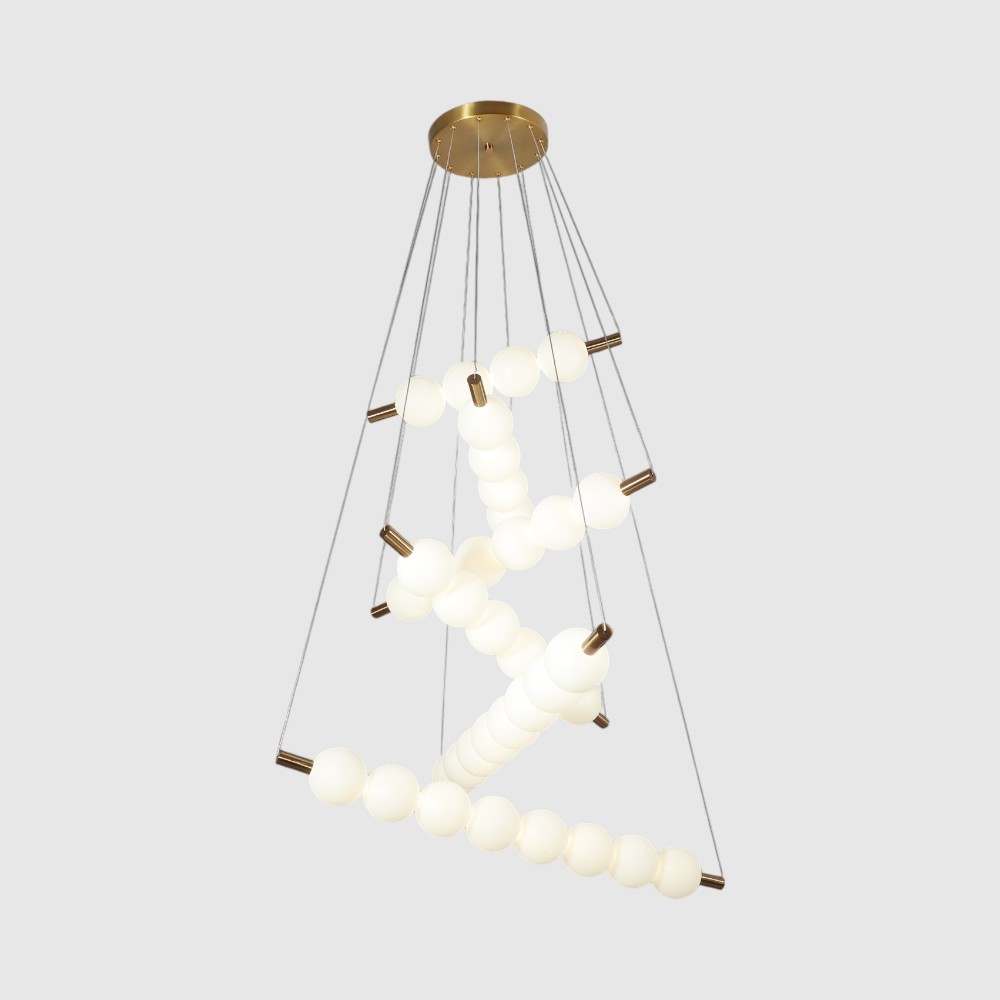 Lámpara LED doble altura Forms brass/white  luz cálida 48W