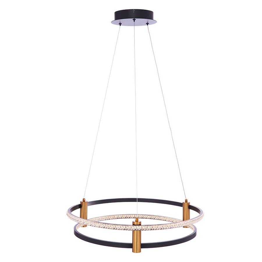 Lámpara led colgante Zaria black/gold con luz cálida 45W