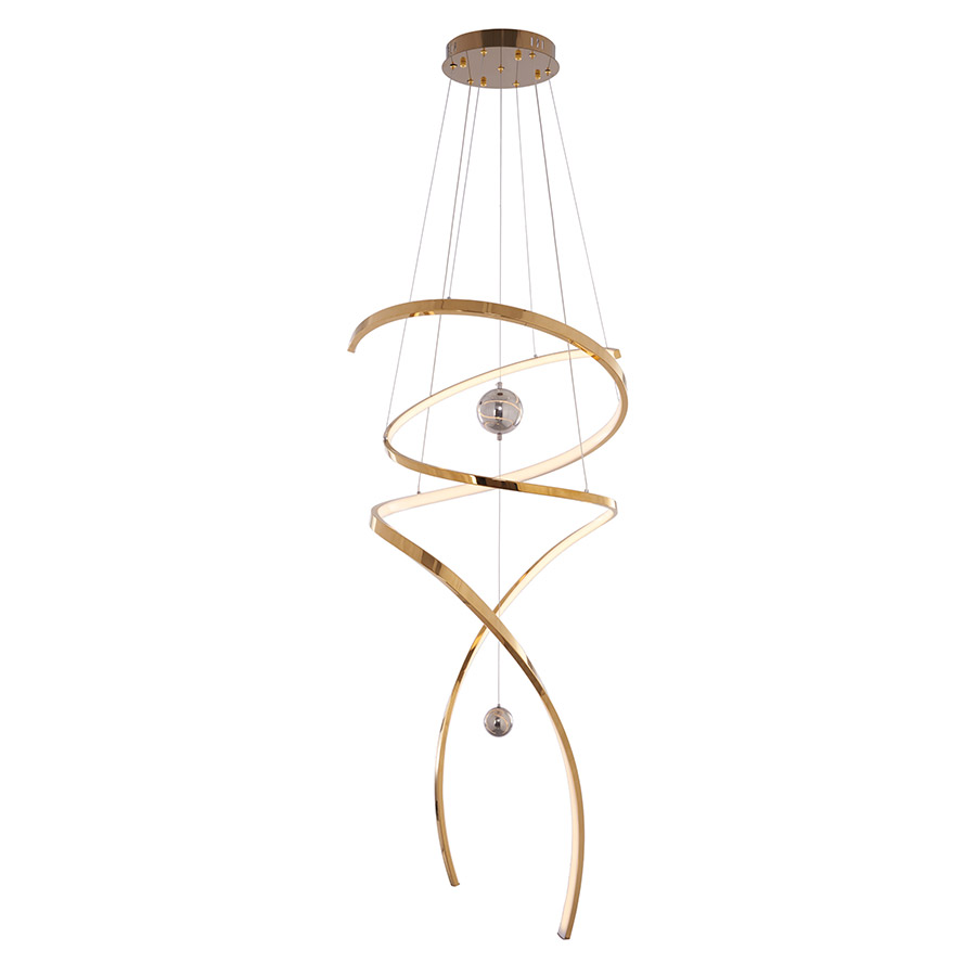 Lámpara doble altura led Artur acero dorado 3 tonos
