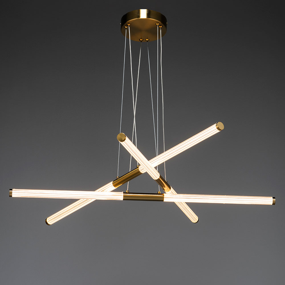 Lámpara led colgante Aylin gold 25W con luz cálida