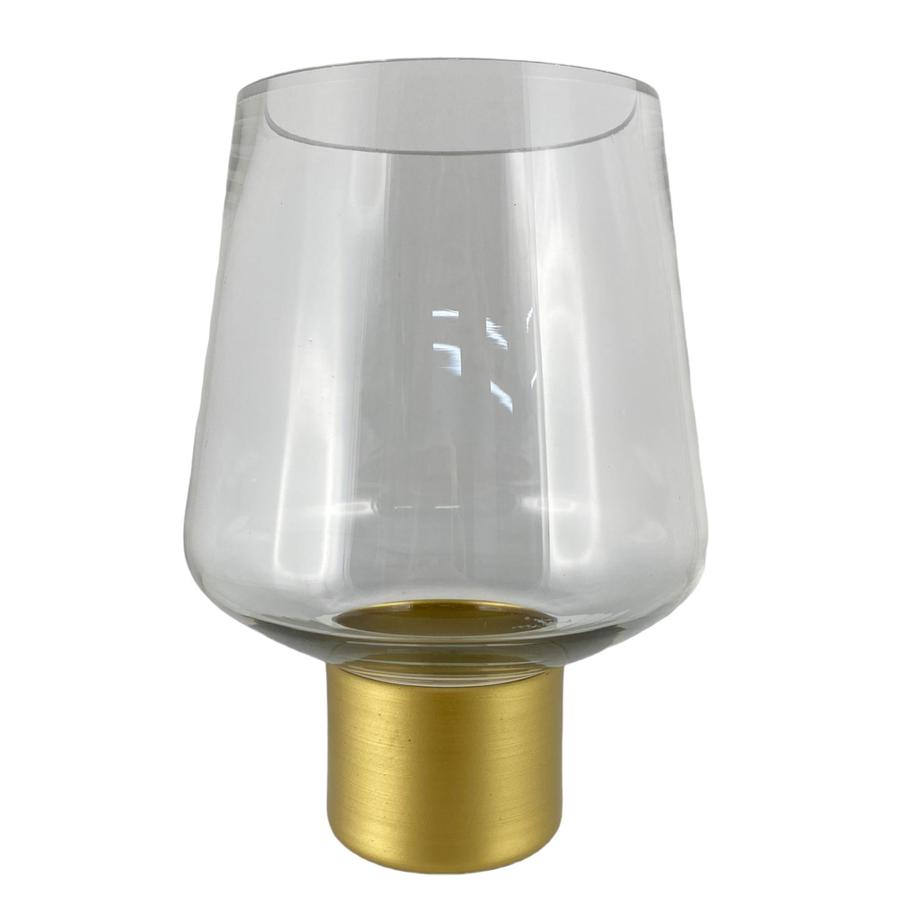 Florero Mistica I de vidrio clear/dorado 22cm