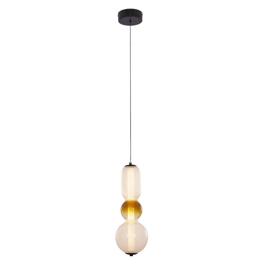 Lámpara colgante led Betania de vidrio blanco