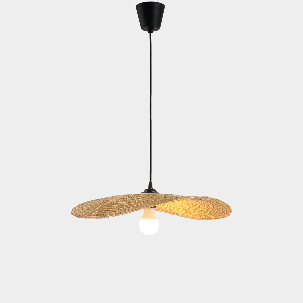 Lámpara colgante E27 Keiki de fibra natural