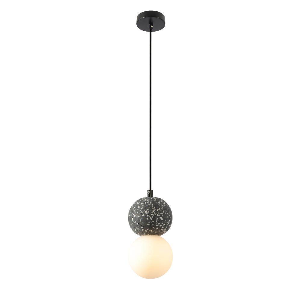 Lámpara colgante G9 Ashton de concreto gris vidrio blanco