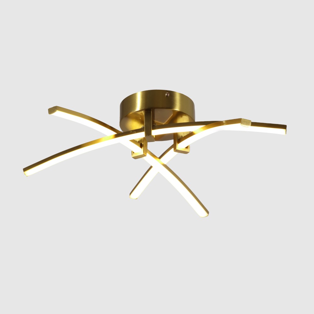 Lámpara LED de tumbado Lines gold con luz cálida 60W