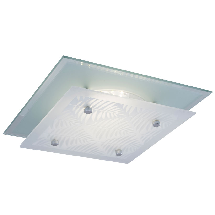 Plafón cuadrado 23cm Hojitas para módulo led